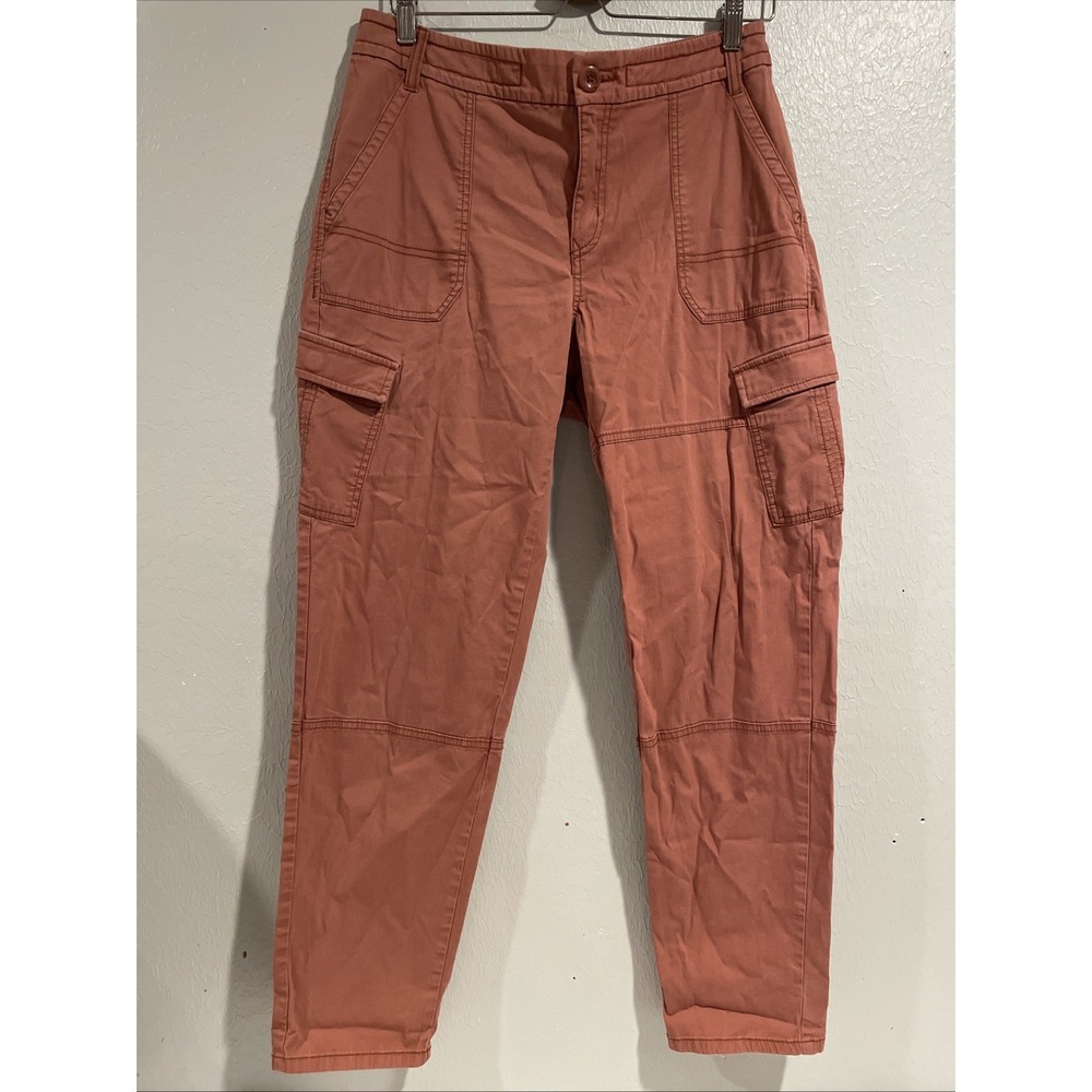 Prana‎ Elle Cargo Pant Terra Cota Orange Full Length Womens 12 Skinny Leg